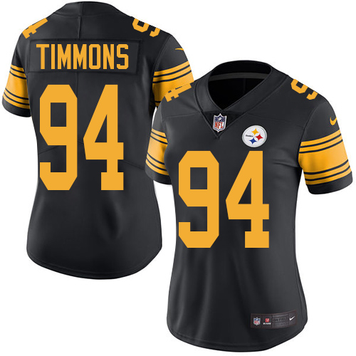 Women's Elite Lawrence Timmons Nike Jersey Black - #94 Rush NFL Pittsburgh Steelers